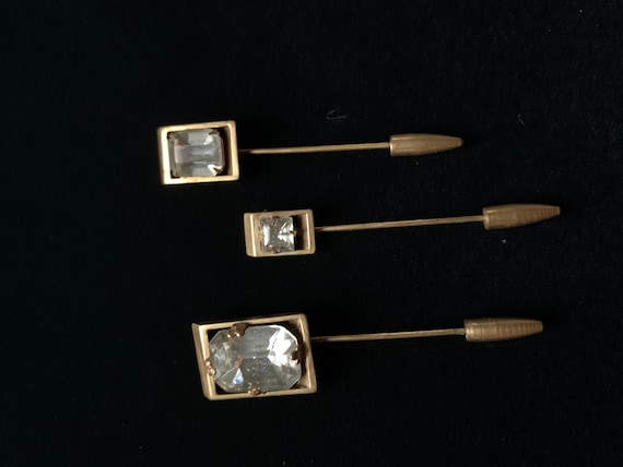 Vintage | 3 Rhinestone Stick Pins 1950s - image 3