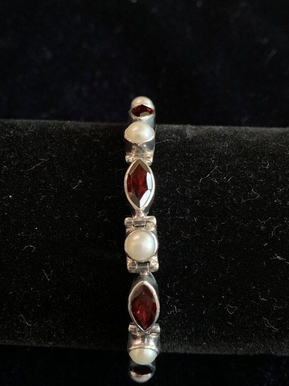 Vintage Exquisite aCleoni Cultured Pearl and Garne