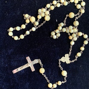 Vintage/Antique Sterling Silver and Mother of Pearl Rosary