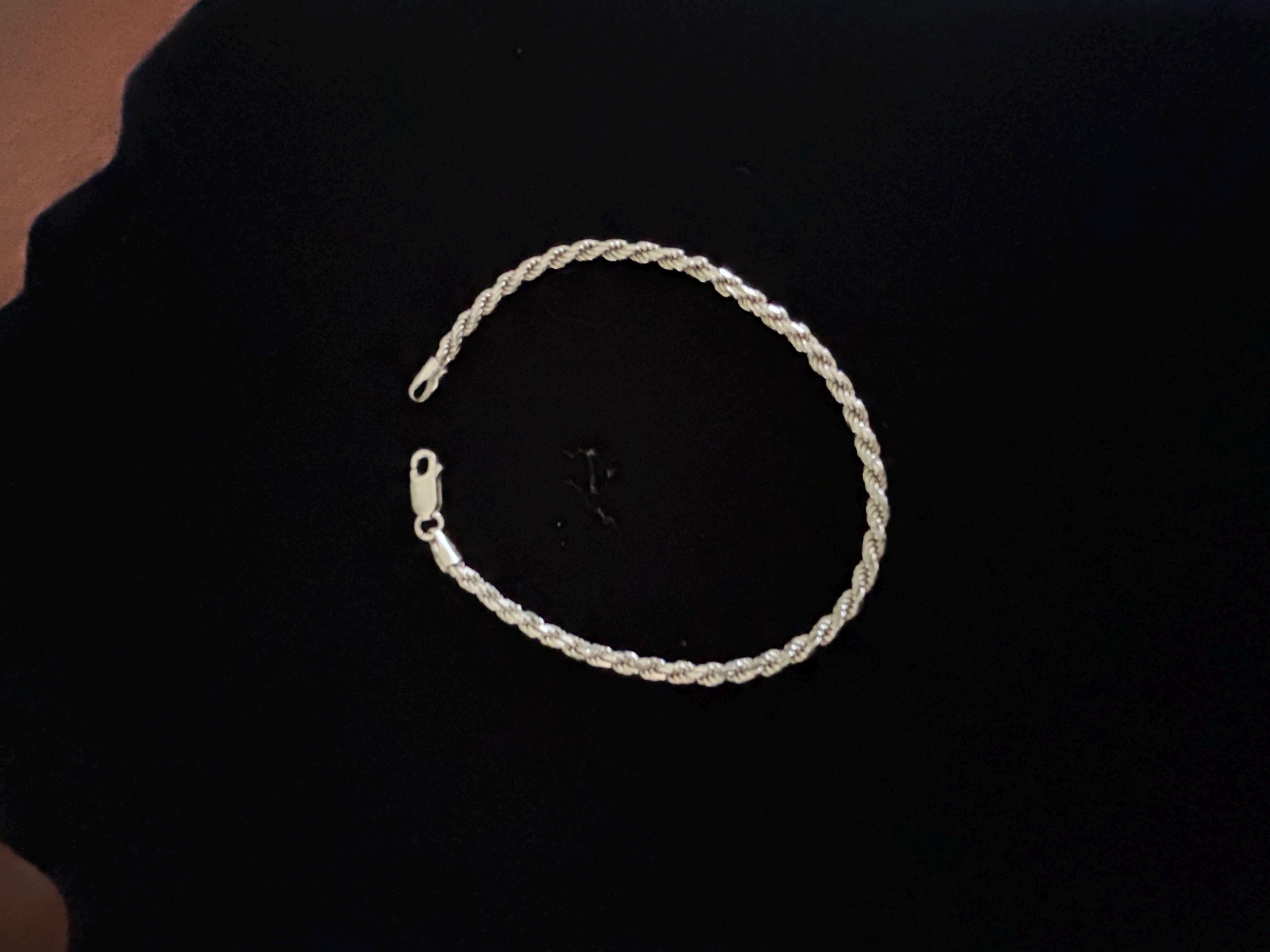 Vintage Sterling Silver Rope Bracelet 8” - Etsy