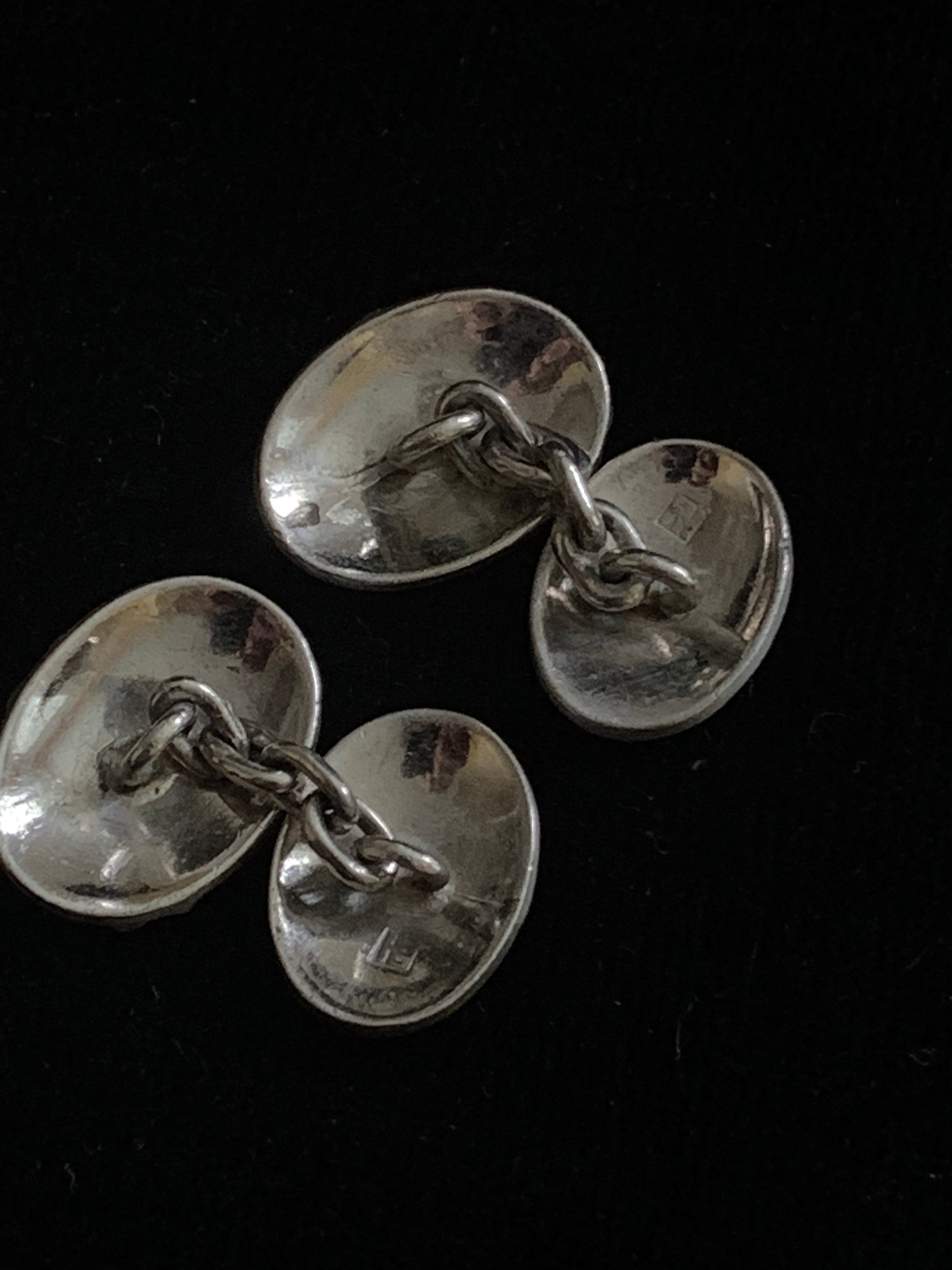 Boutons De Manchette Vintage En Vermeil Sterling Années 50 - Occasion