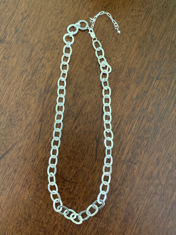 Vintage Sterling Silver Large Oval Link Necklace … - image 2