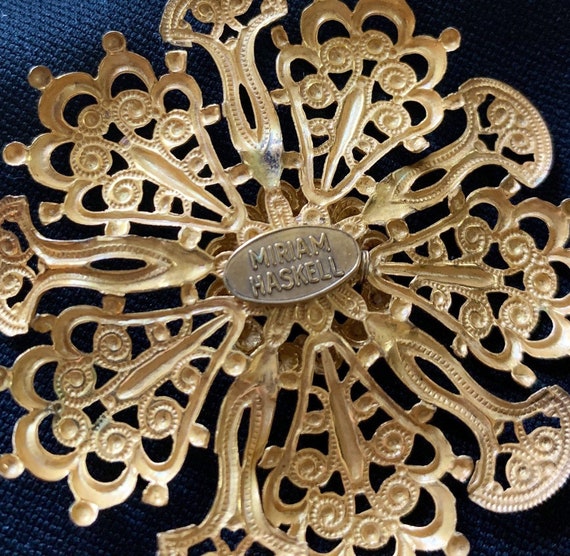 Vintage Miriam Haskell Filigree Brooch 1950s