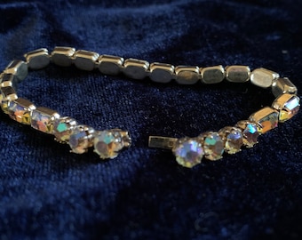 Vintage WEISS Rhinestone Tennis Bracelet 7” 1950s