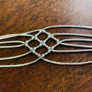 Vintage Flüssig Silber Korbgeflecht Armband 1960s