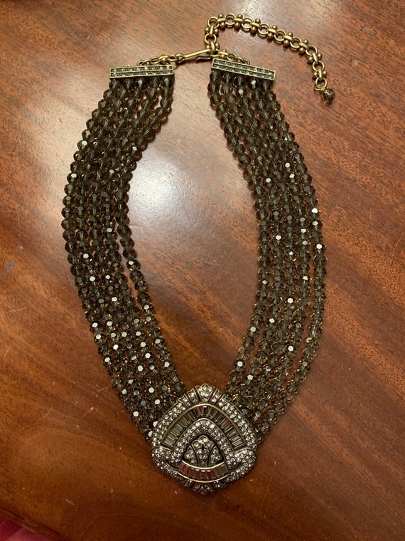 Vintage Heidi Daus Five-Strand Crystal Necklace 1… - image 6