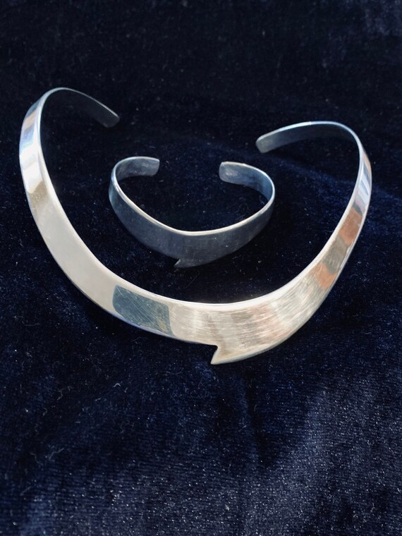 Vintage Alpaca Nickel Silver Choker and Cuff Set 1