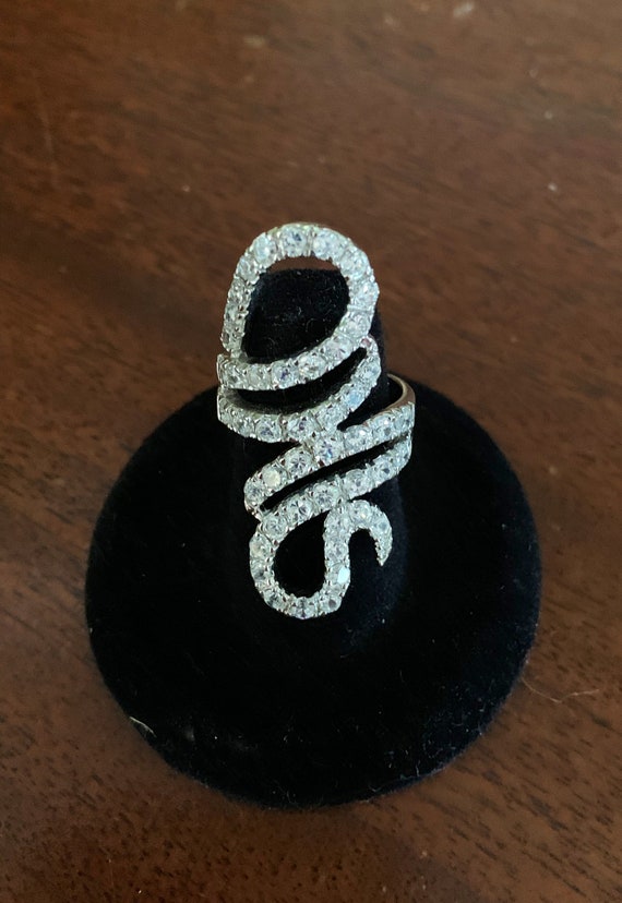 Vintage Sterling Silver and Cubic Zirconia Serpent