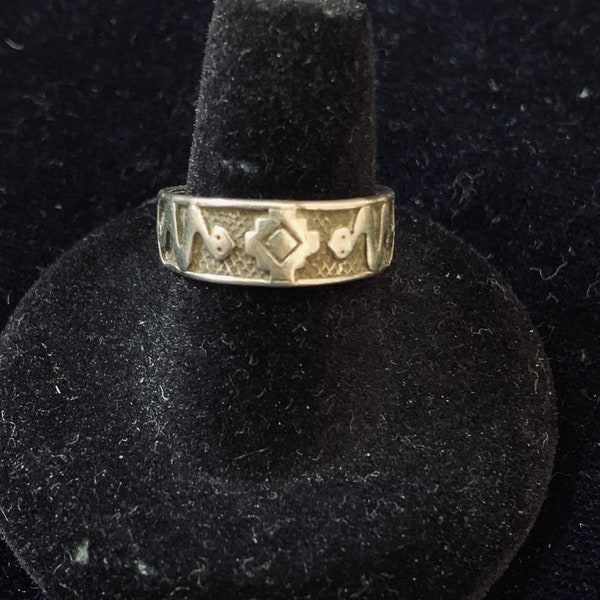 Vintage Signed Navajo STANLEY Sterling Silver Ring 7.5