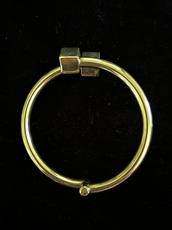 Vintage Solid Torque Hinged Bangle, Adjustable, S… - image 1