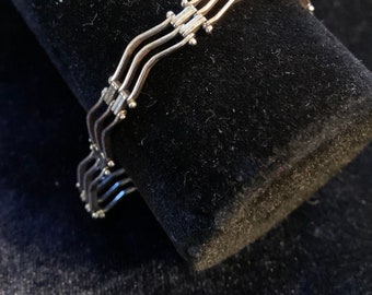 アクセサリー Vintage Italy Sterling Wave Bracelet Vintage 925 Italy Triple Wave Link Bracelet - Etsy