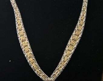 Vintage Set 1960s Italian Woven Sterling Silver and Gold Vermeil