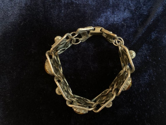 Vintage, rare, art deco, link bracelet with silve… - image 3