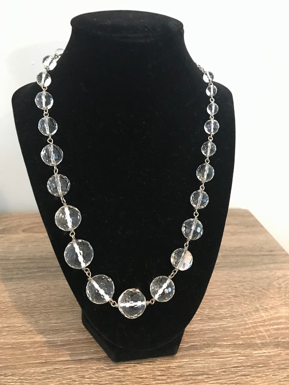 Vintage Micro Faceted Crystal Bead Necklace