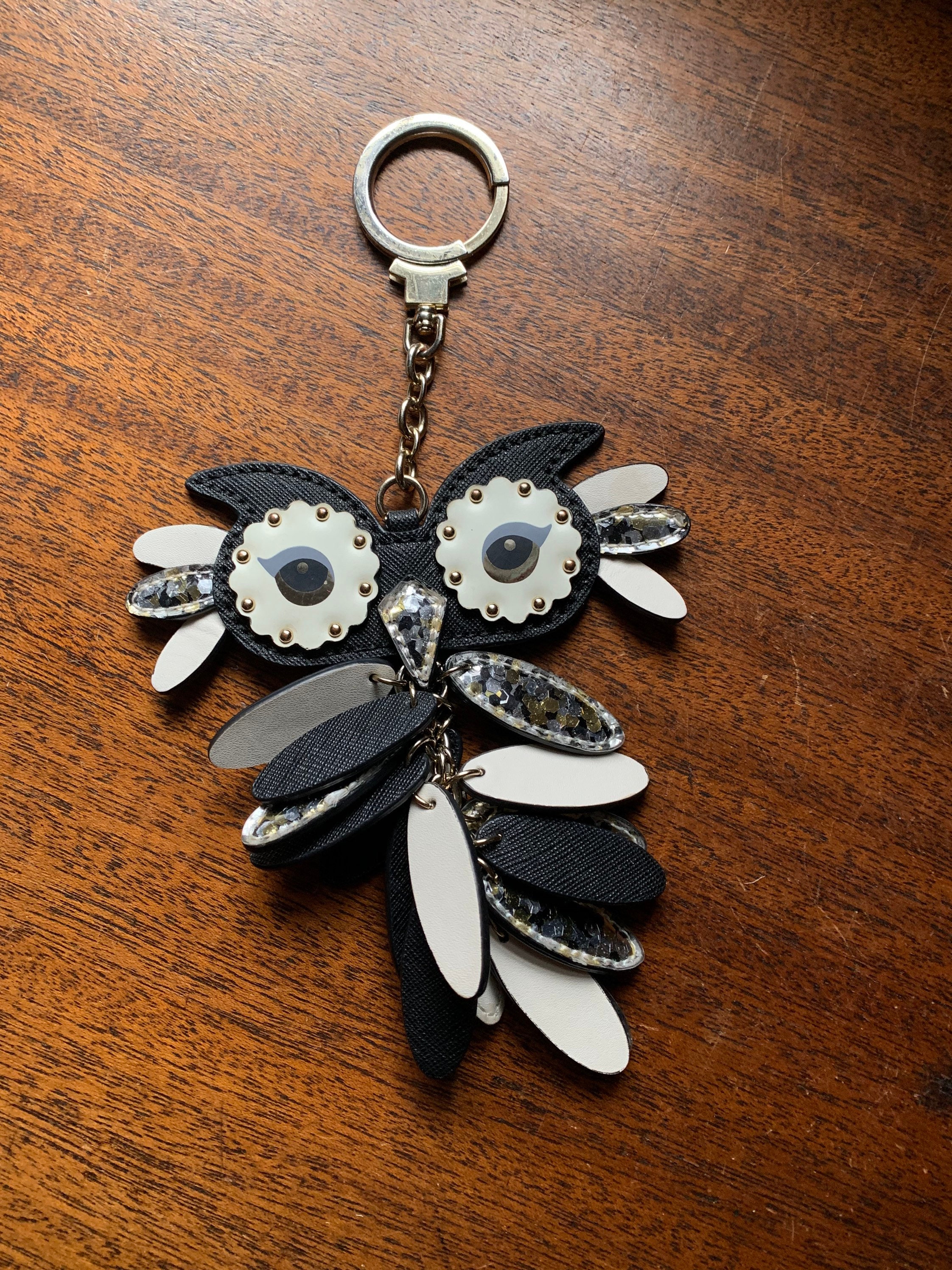 Kate Spade owl keychain key fob