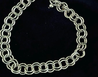フランス　スターリング　シルバー　チェーン　ブレスレット　ヴィンテージ　MSV フランス スターリング シルバー チェーン ブレスレット