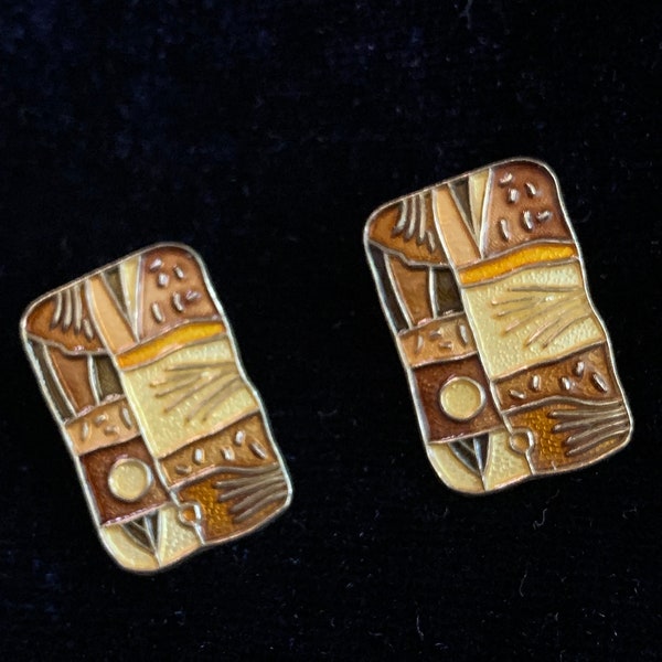 Vintage Collectible Clip-On Earrings Stamped Norway 1950s David Anderson