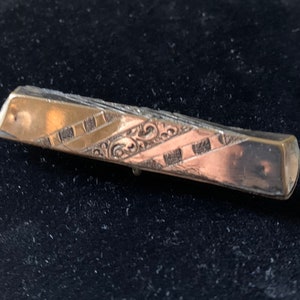 Antieke Victoriaanse goudgevulde staafbroche | Haak voor horloge jaren 1900