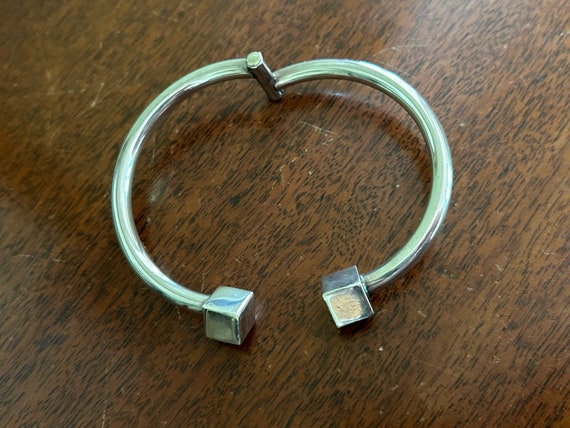 Vintage Solid Torque Hinged Bangle, Adjustable, S… - image 3