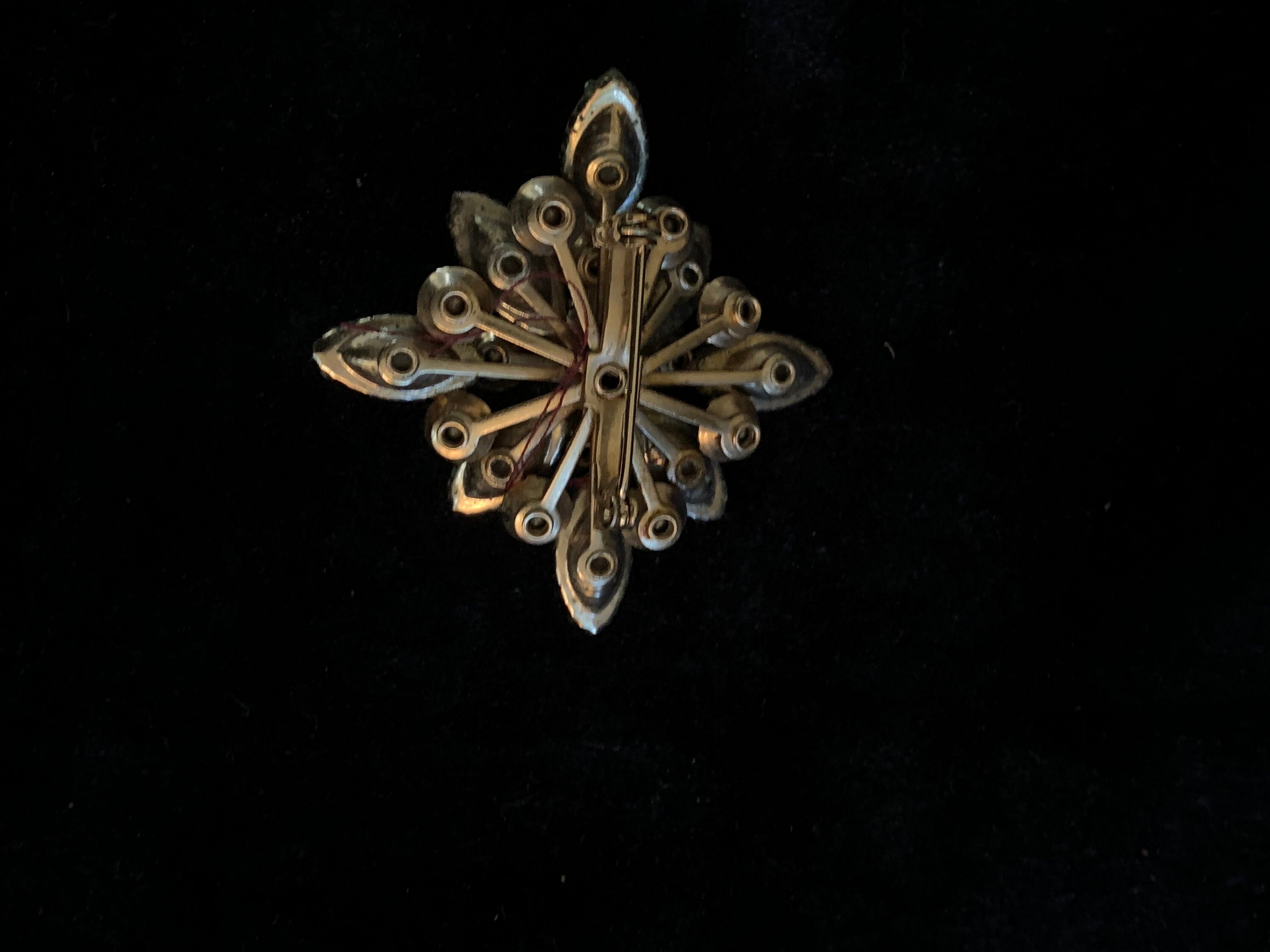 ミリアム ハスケル風のヴィンテージ ブローチ、バロック パールと