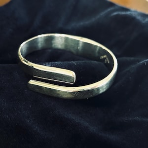 Vintage Sterling Silver Hinged Wrap Bracelet 1980s