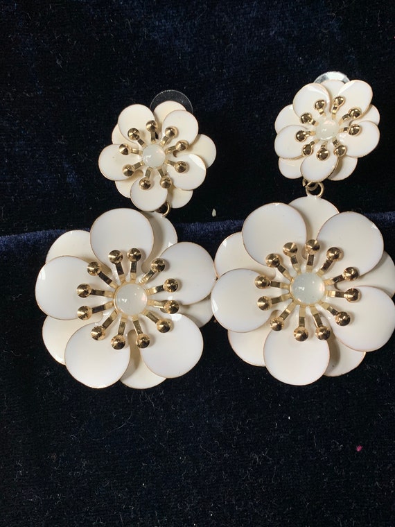 Vintage 1970s earrings enamel - Gem