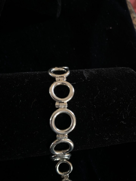Vintage Solid Sterling Silver Hinged Link Bracelet