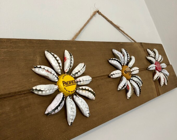 3D Flower Beer Cap Wall Decor Etsy
