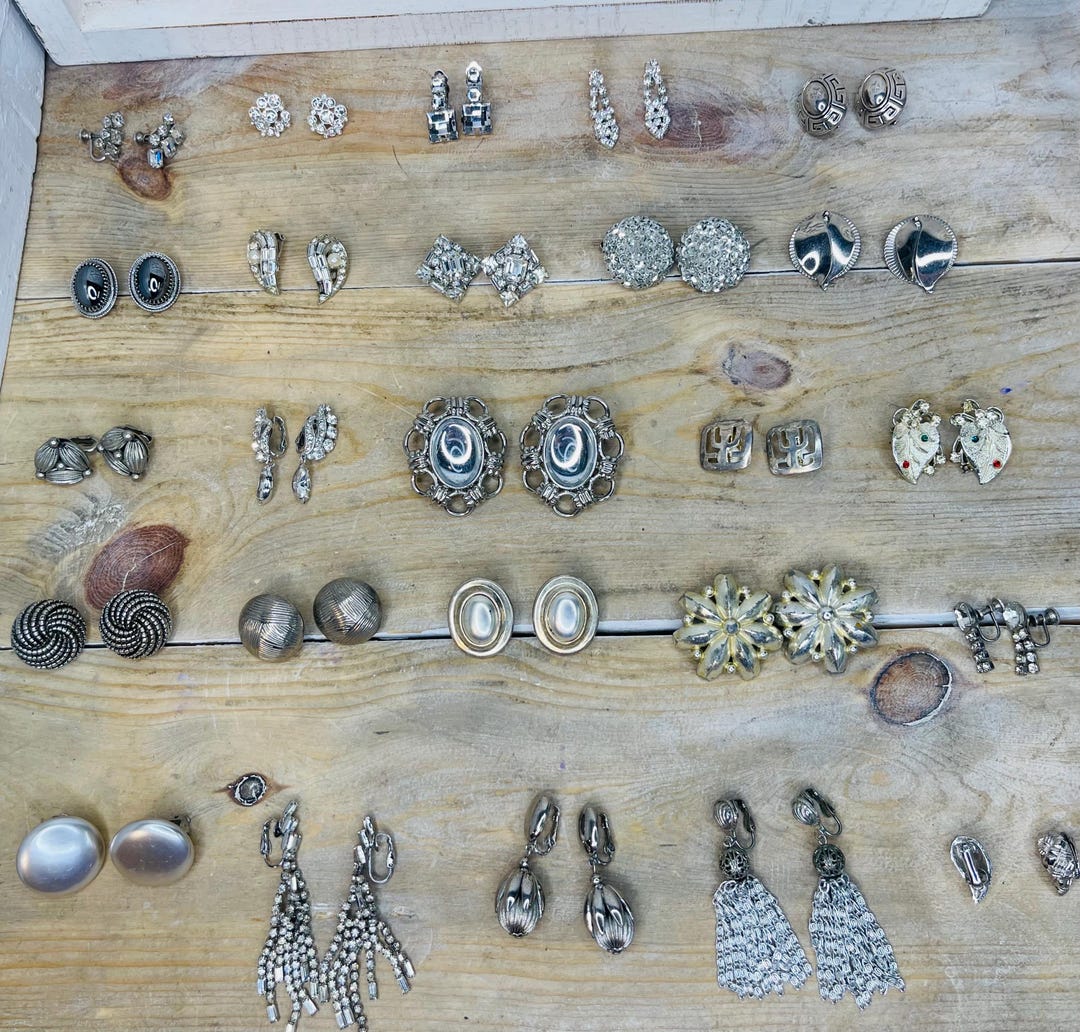 Vintage Costume Silver Tone Earring, Sold Separately, Retro Clip-on ...