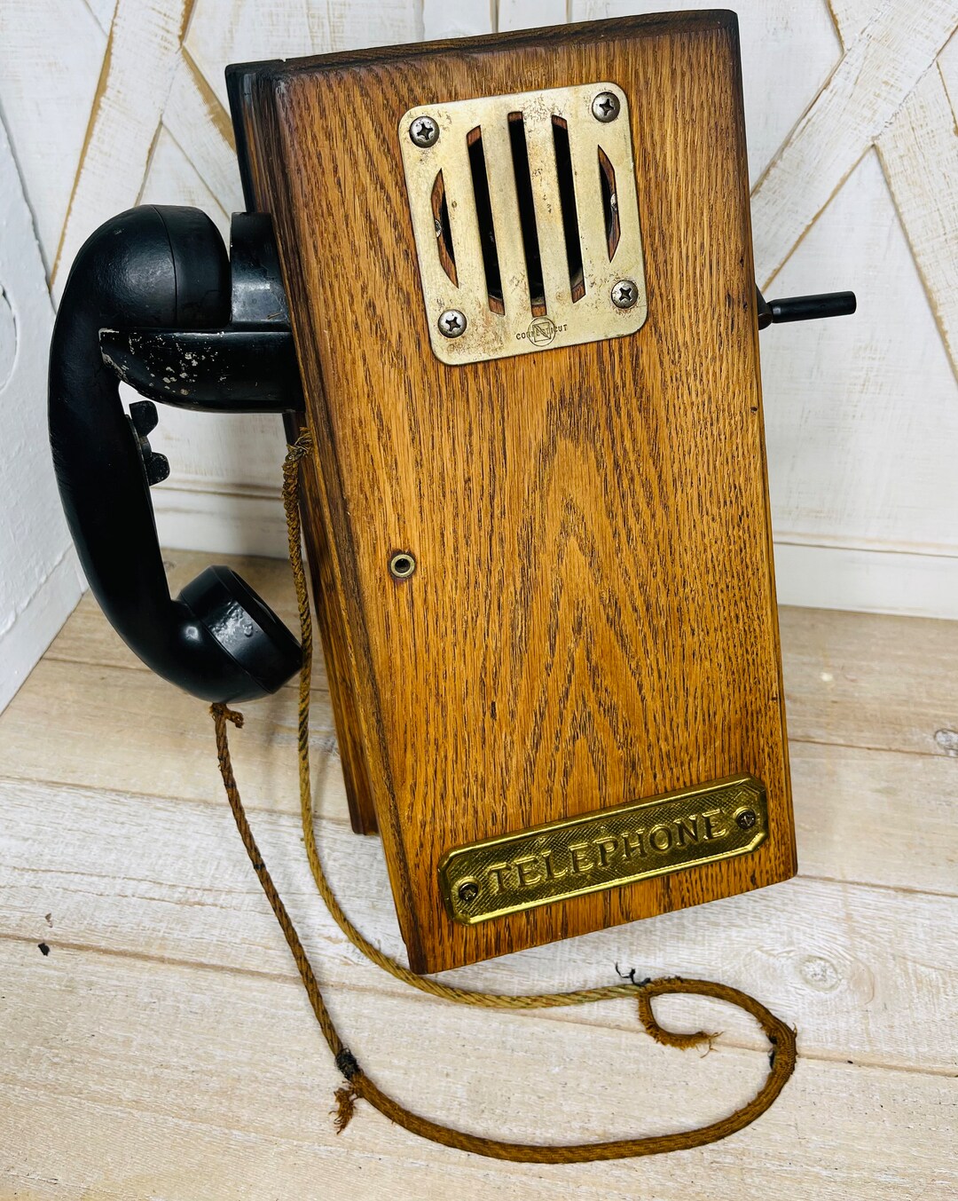 Vintage Wooden Wall Telephone, Early 1900s Etsy