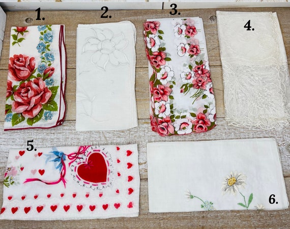 Vintage Handkerchief, Antique Handkerchief, Many - image 2