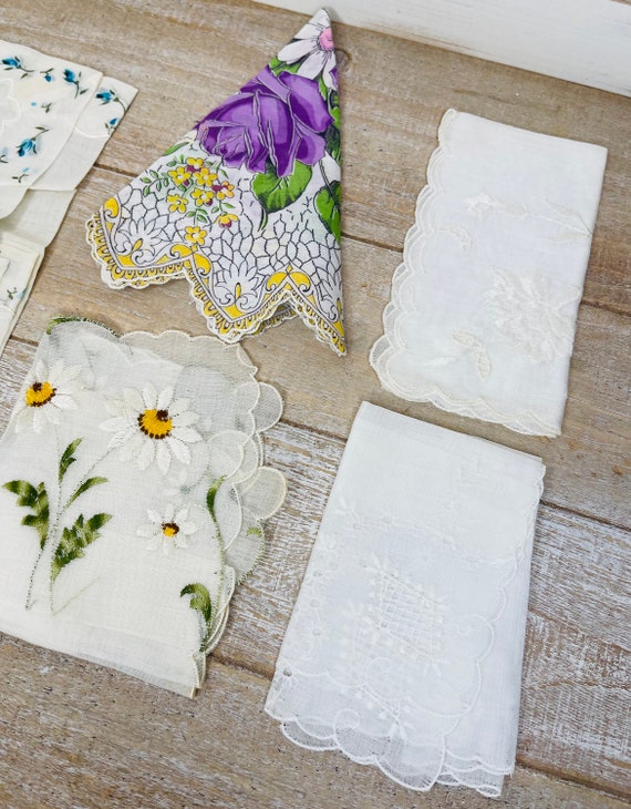 Vintage Handkerchief, Antique Handkerchief, Many - image 9