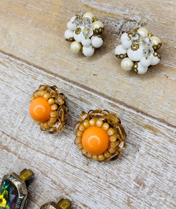 Vintage Fancy Costume Clip On Earrings, Vintage F… - image 7