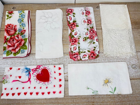 Vintage Handkerchief, Antique Handkerchief, Many - image 7