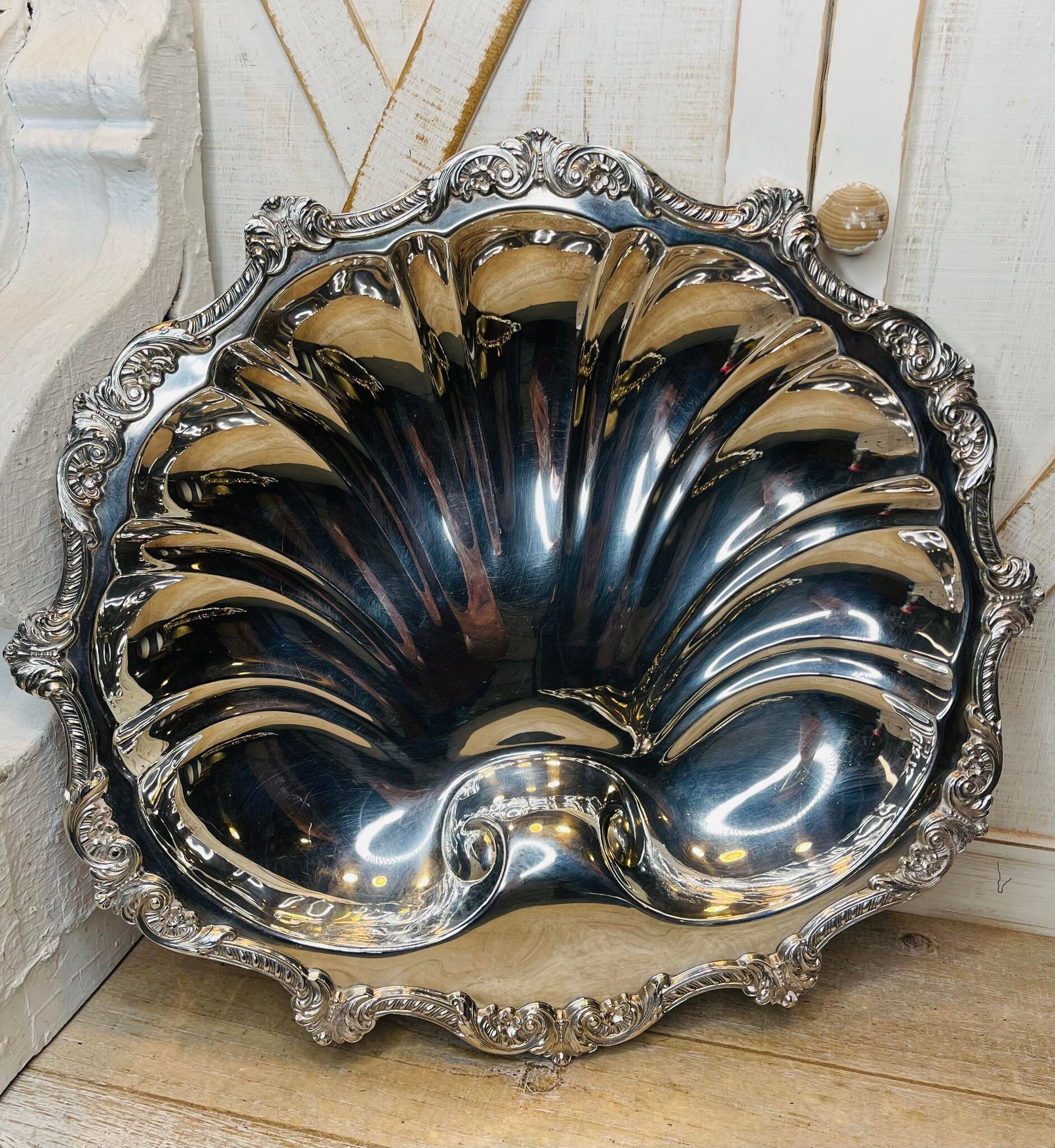Vintage E.P.C.A. Old English by Poole Silver Plated Serving Tray