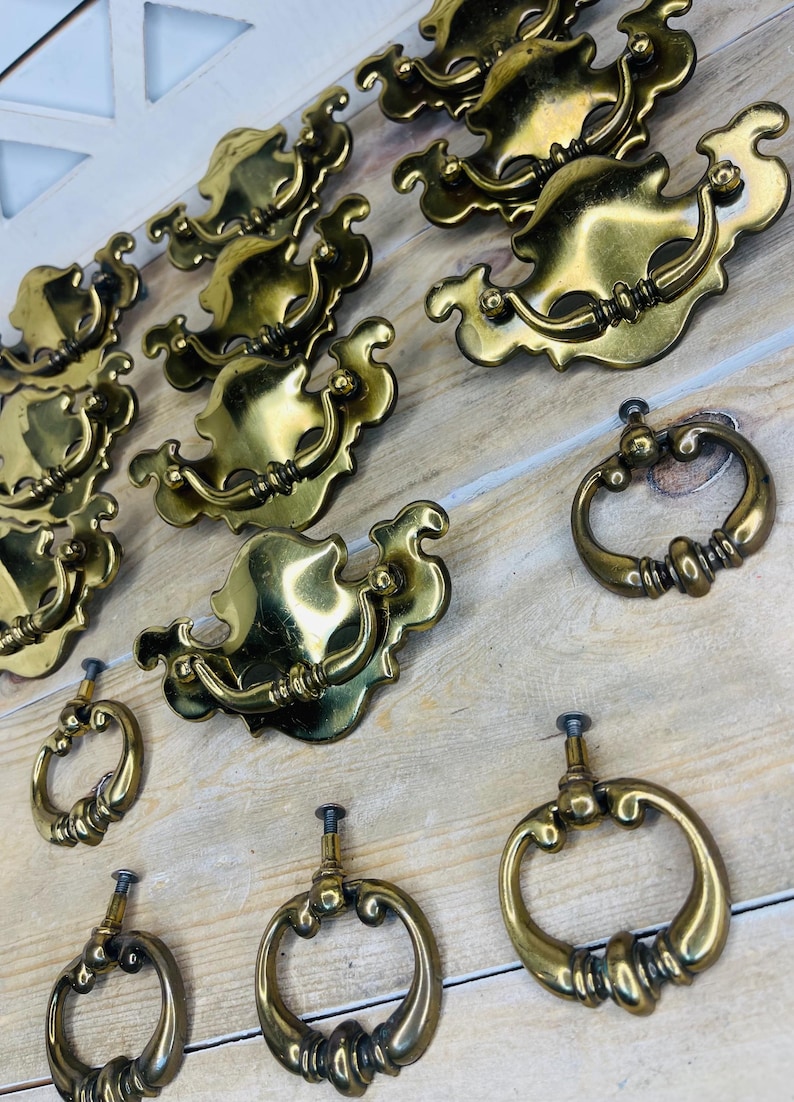 Rustic Brass Hardware Vintage Solid Brass Furniture Hardware, Sold Separately, Vintage Solid ...