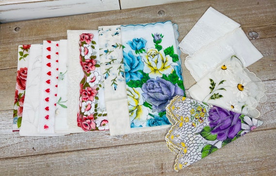 Vintage Handkerchief, Antique Handkerchief, Many - image 1