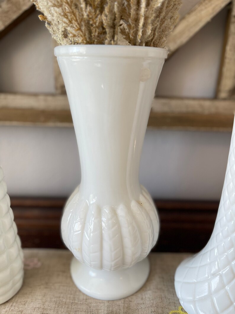 Vintage Milk Glass Flower Vase Sold Separately Antique Milk Etsy