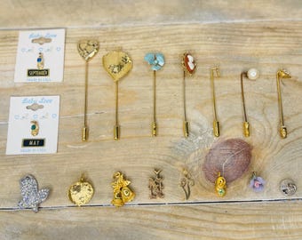 Vintage Hat Pin, Vintage Birth Stone, Vintage Silhouette Hat Pin, Vintage