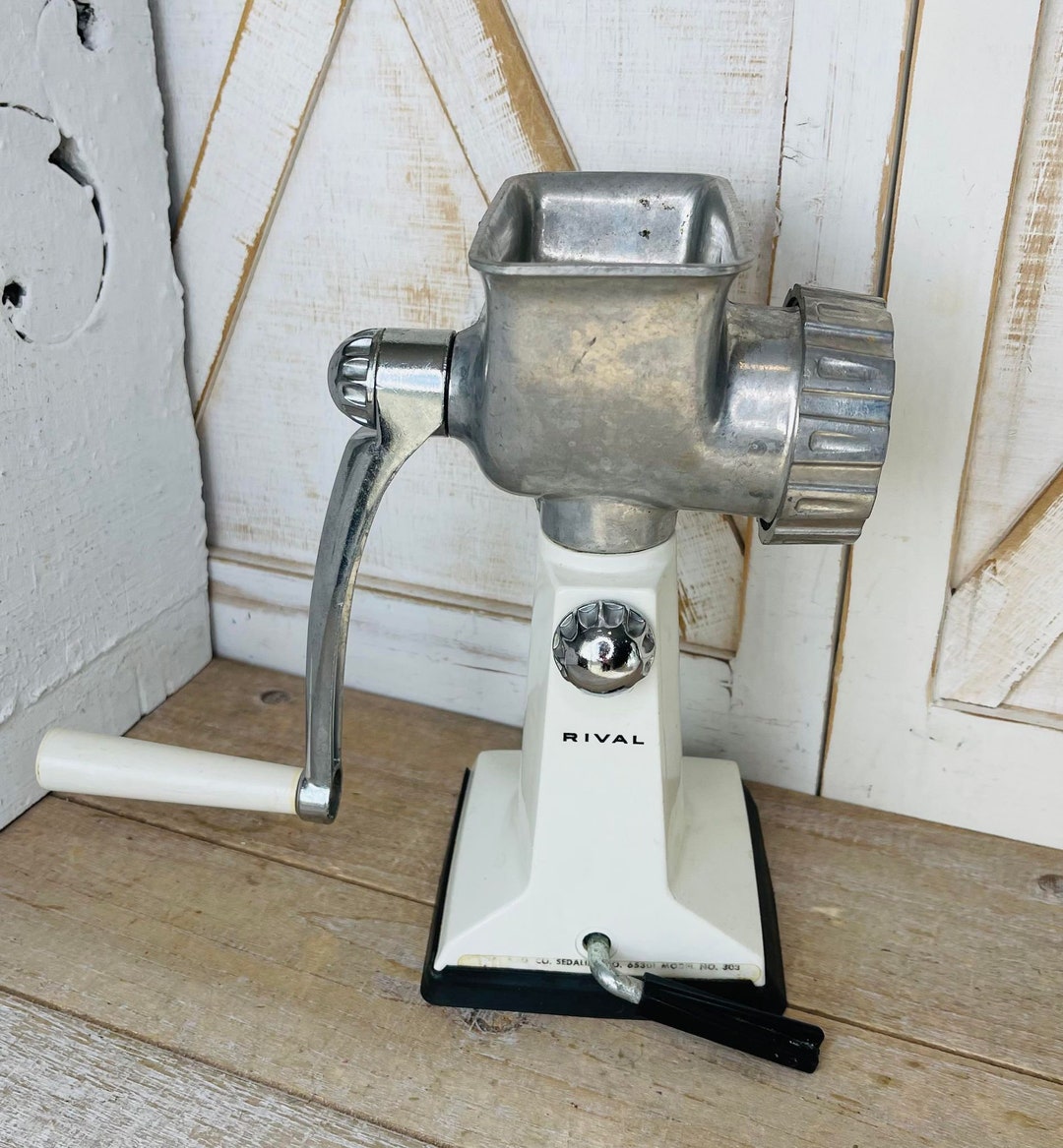 Vintage Rival Metal Meat Grinder, Retro Metal Rival Meat Grinder, Vintage Small Kitchen
