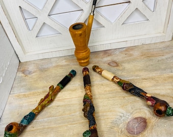 Pipe à tabac en bois Andrew Jackson vintage, pipe à tabac en bois sculptée à la main vintage, pipe en écume de mer vintage