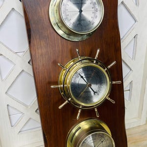 Vintage Springfield Wooden Wall Weather Instrument