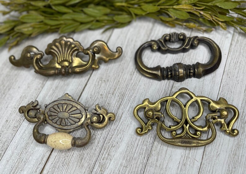 Vintage Brass Hutch Handles Sold Separately Victorian Brass Etsy