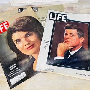 Vintage Life Magazine President John F. Kennedy 1963, Vintage Jacqueline Kennedy Life Magazine, Vintage Look Magazine The Sixties