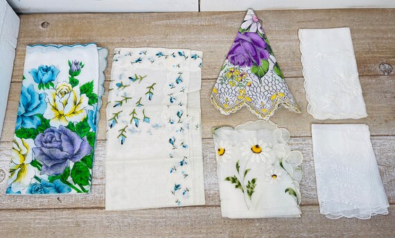 Vintage Handkerchief, Antique Handkerchief, Many - image 8