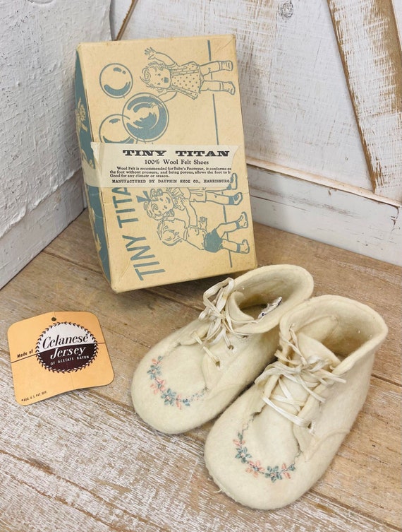 Vintage 1950s Tiny Titan Shoes Baby, Vintage Tiny 