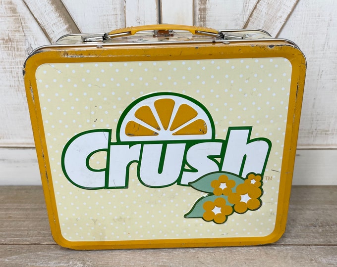 Vintage Crush Metal Lunchbox, Vintage Lunch Box, Metal Antique Lunch