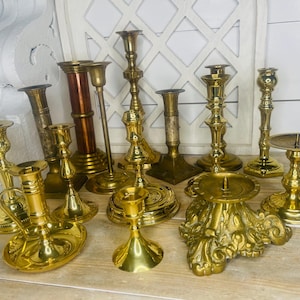 Vintage Candle Stick, Vintage Brass Candle Stick, Sold Individually, Vintage Brass Candlesticks, Gold Boho Wedding, Antique Gift, Copper