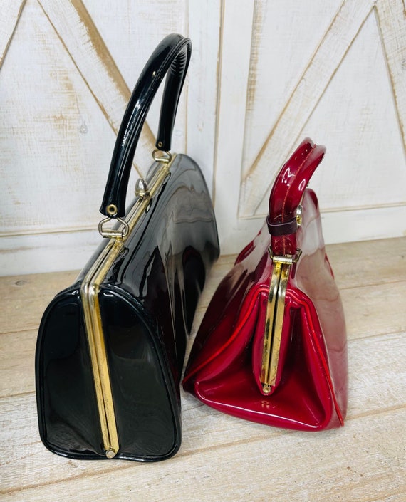 Vintage Small Handbag, Vintage Black Clutch Purse… - image 4