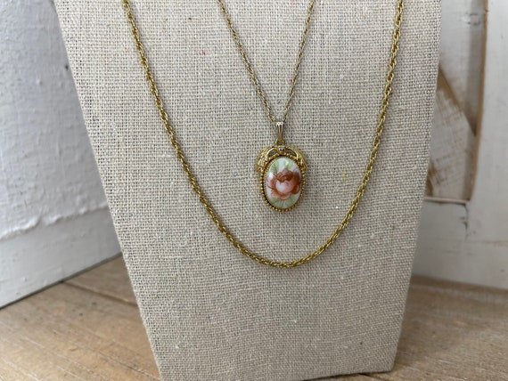 Vintage Floral Pendant Necklace, Signed Whiting &… - image 7